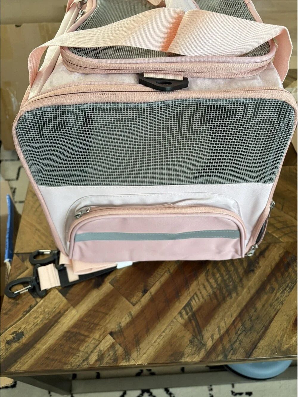 NOBLE DUCK PINK EXPANDABLE AIRLINE APPROVED COLLAPSIBLE PET CARRIER WITH WHEELS